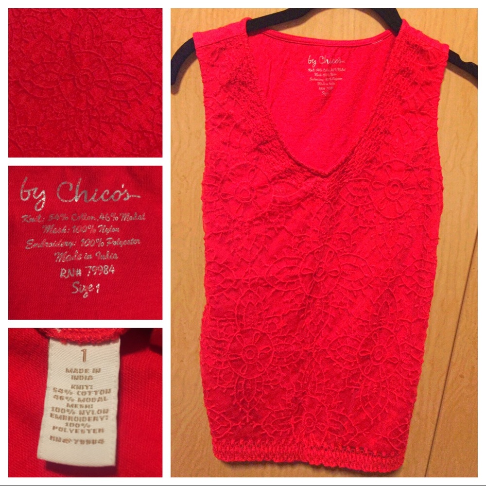 Chico’s Tank Top with Lace/Embroidery